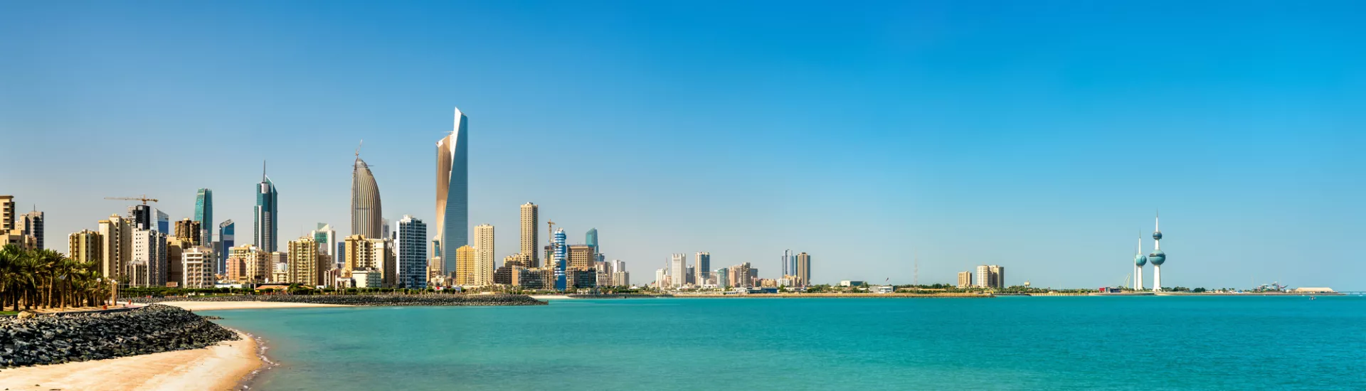 Panorama of Kuwait City in the Persian Gulf